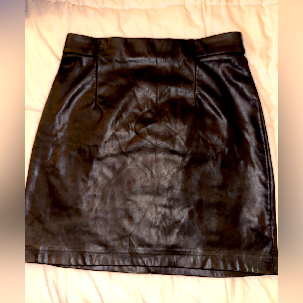 Black Leather Mini Skirt